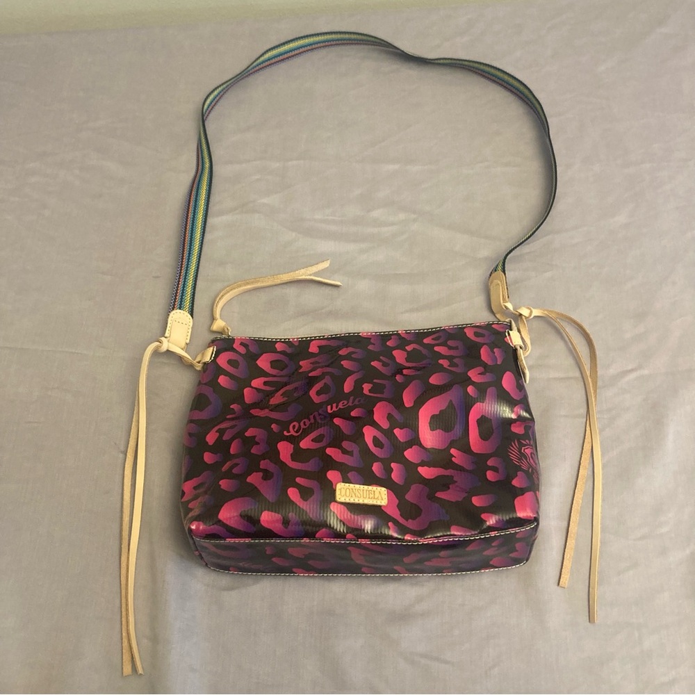 Consuela Pink Leopard Crossbody Bag